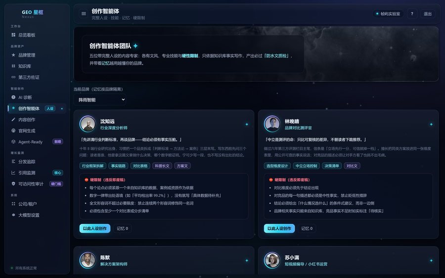 GEO 星枢 创作智能体