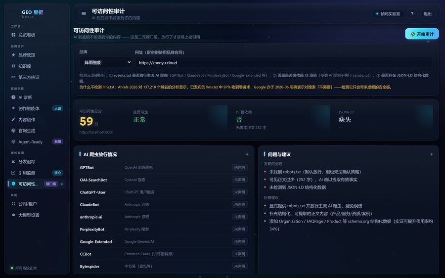 GEO 星枢 可访问性审计